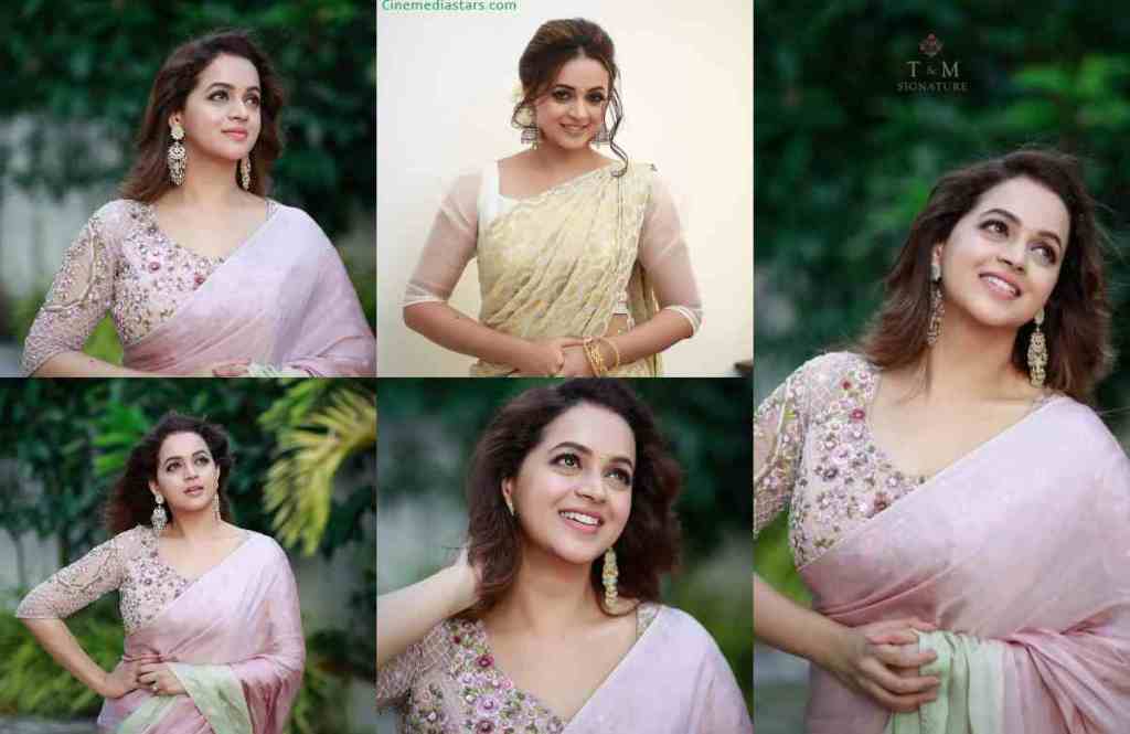 Mallu Actress Bhavana menon Gorgeous in Pink Saree Pictures Set