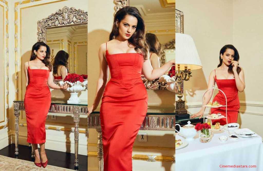 Bollywood Actress Kangana Ranaut Sizzling Red Hot Gorgeous Outfit gallery