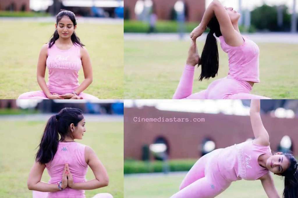 Tollywood Actress Ananya Nagalla Yoga Pose Stills