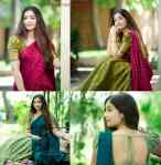 Chennai Model Athmika Sumithran Half Saree Stills