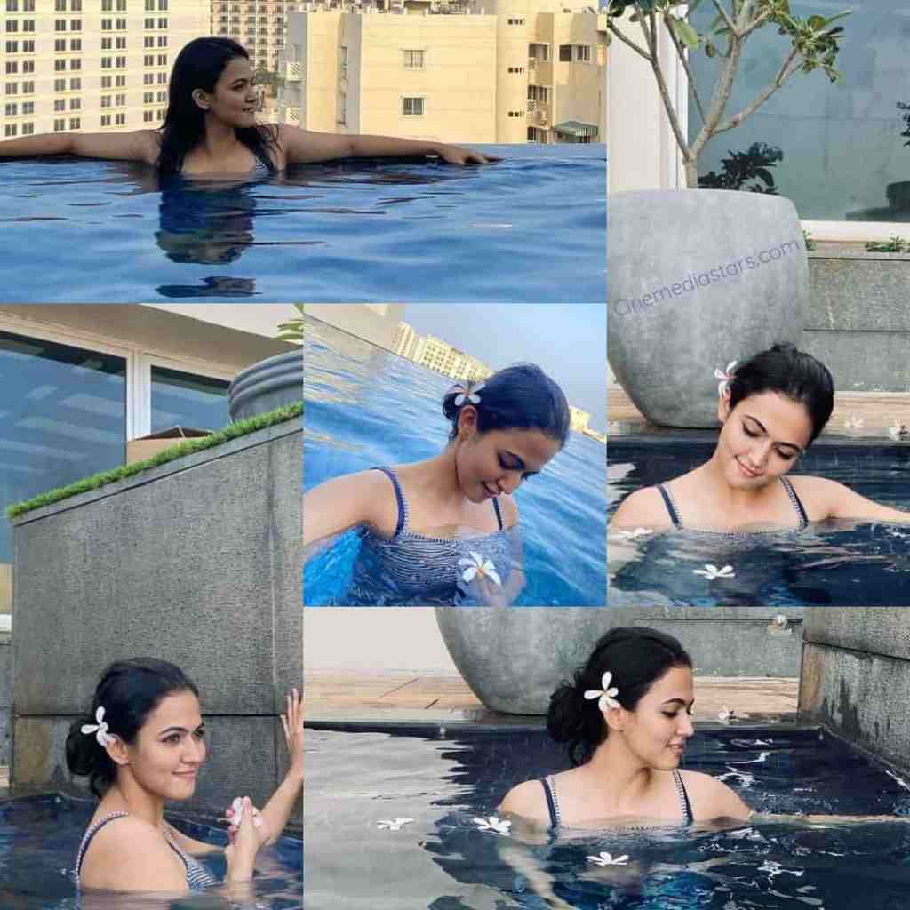 Beast Actress Aparna Das Sizzling Stills in Swimming Pool