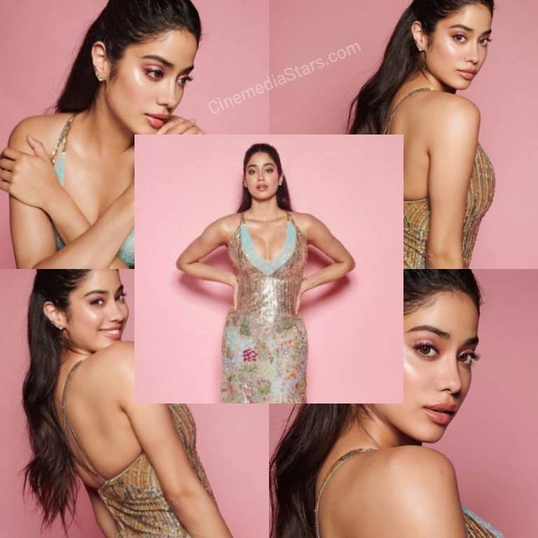 Bollywood Actress Janhvi Kapoor dazzling in Rahul Mishra Couture