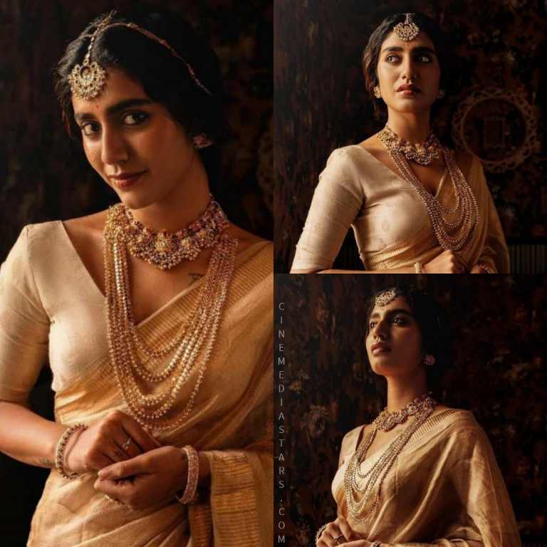 Actress Priya Prakash Varrier gorgeous in pearl white saree