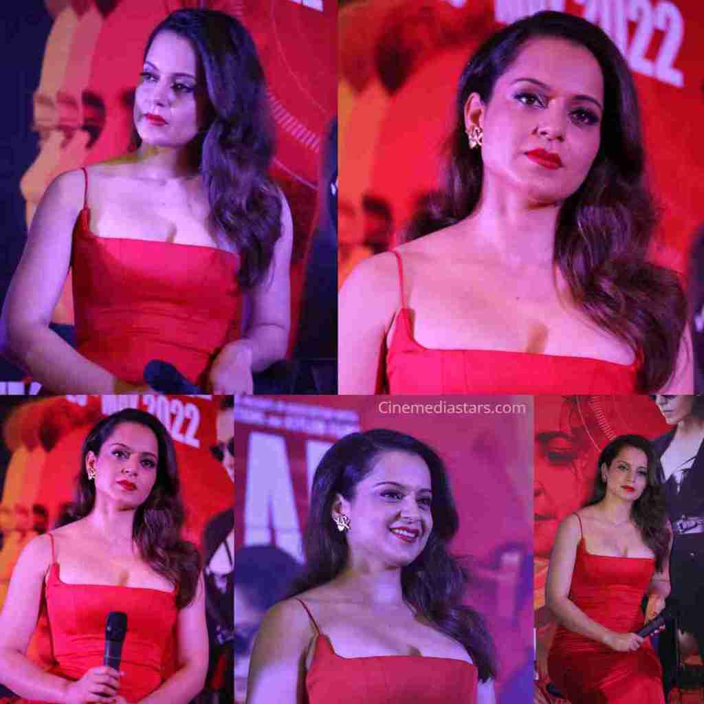 Bollywood Actress Kangana Ranaut Sizzling Red Hot in Sleeveless Gorgeous Outfit