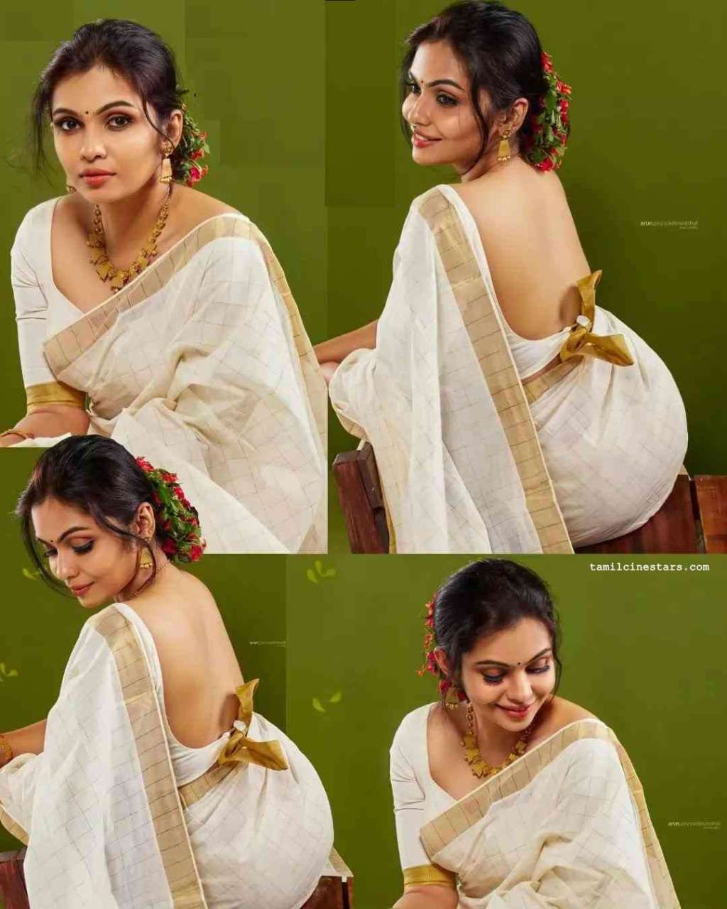Mallu Actress Tanvi Ram Gorgeous in Onam Saree Stills