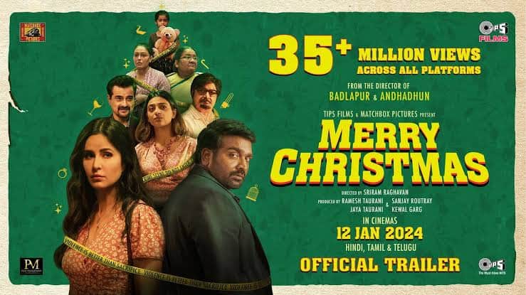 Merry Christmas Tamil Trailer Featuring Vijay Sethupathi Katrina Kaif directed by Sriram Raghavan
